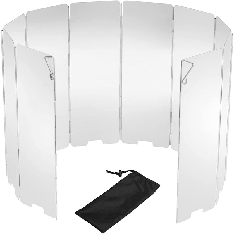 10 szt. składana aluminiowa osłona przeciwwietrzna do kuchenki kempingowej na zewnątrz, osłona przeciwwietrzna do kuchenki gazowej