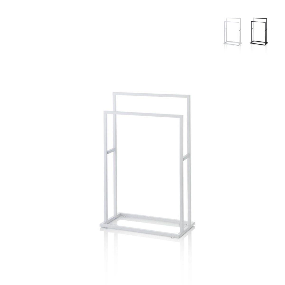 Porte-Serviettes Mural Bois Et Métal Blanc Hêtre – Rond, Moderne, Pour Salle De Bain Ou Cuisine
