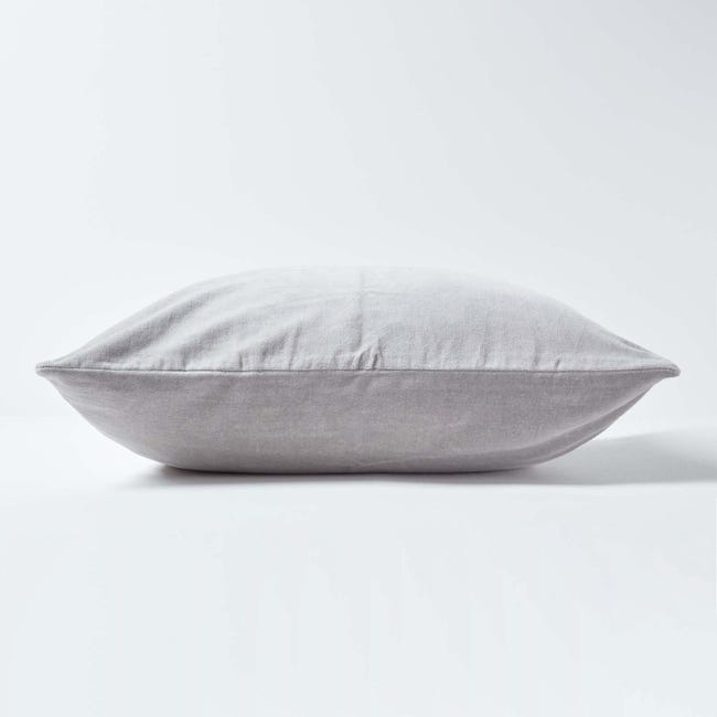 Homescapes Federa Per Cuscino In Velluto 45x45 Cm, Motivo Geometrico A Rombi Trapuntato, Per Divano O Letto, Colore Grigio Chiaro Argento