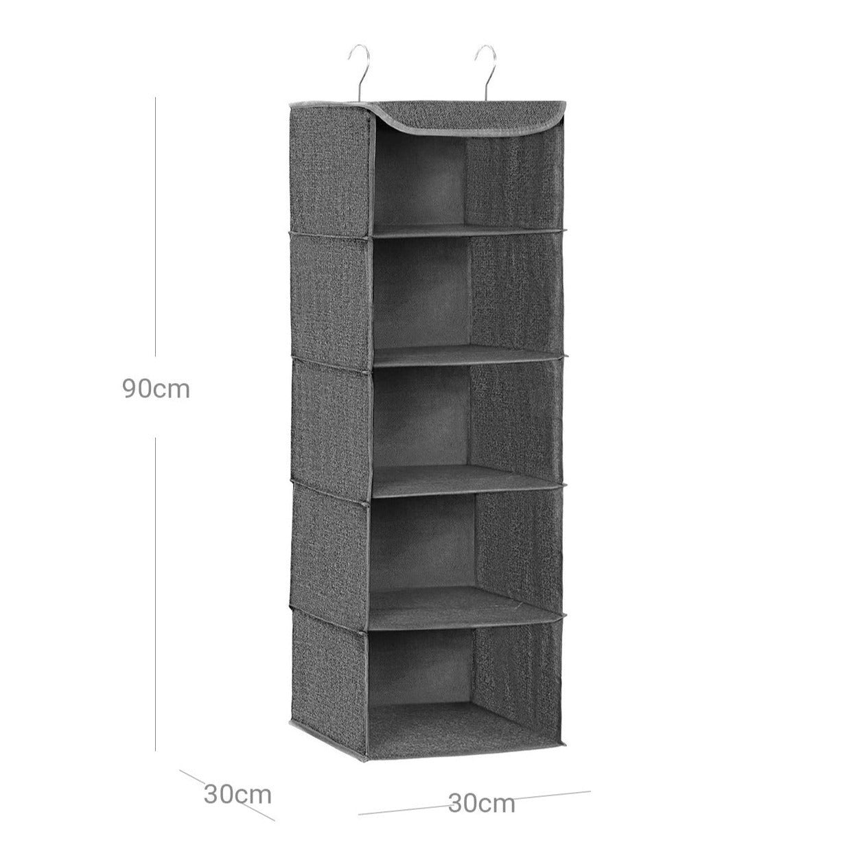 WOPPLXY Lot De 2 Étagères Suspendues Gris 27x27x80cm - Organisateur Penderie Tissu Non Tissé