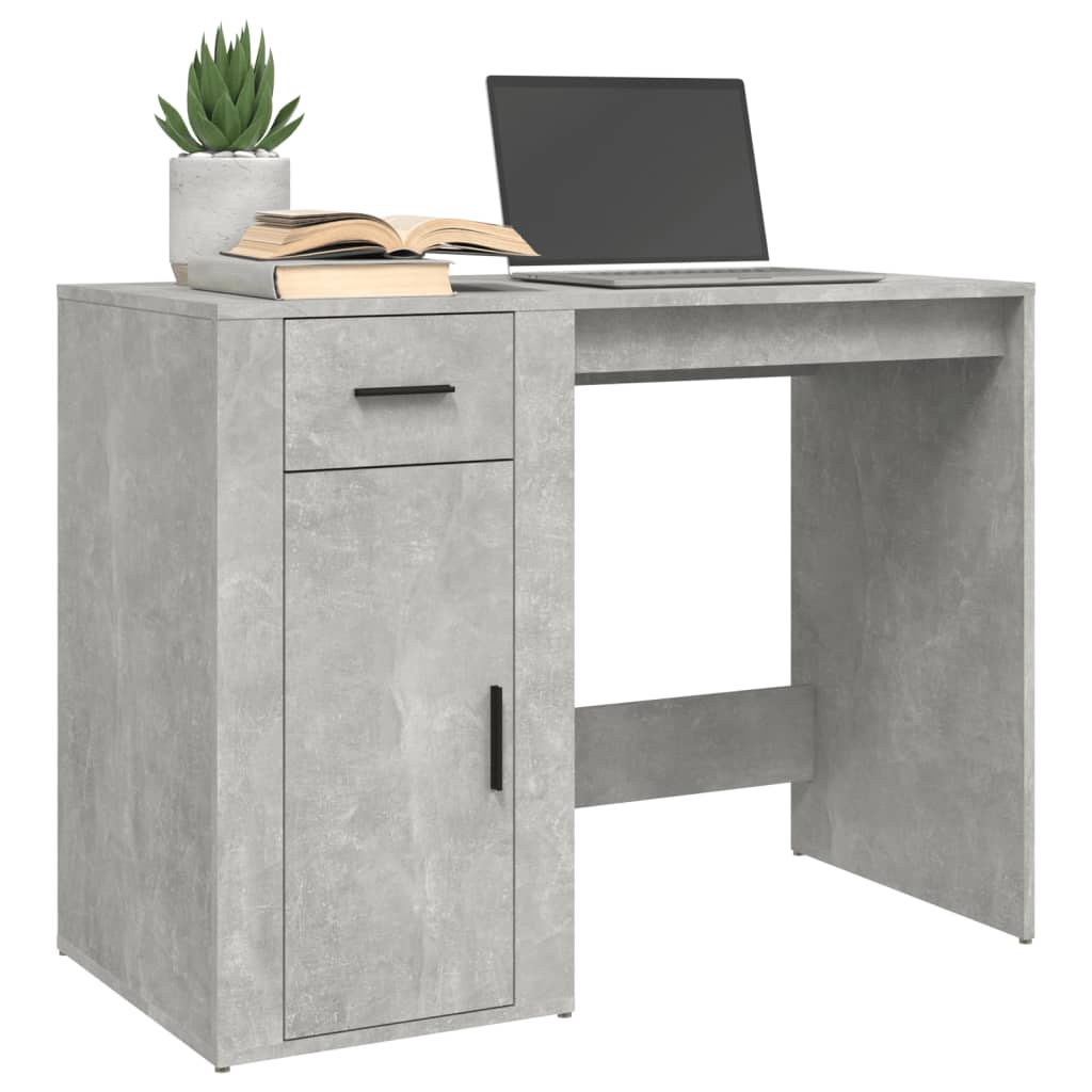Bureau Gris béton 100x49x75 cm Bois d'ingénierie - 4