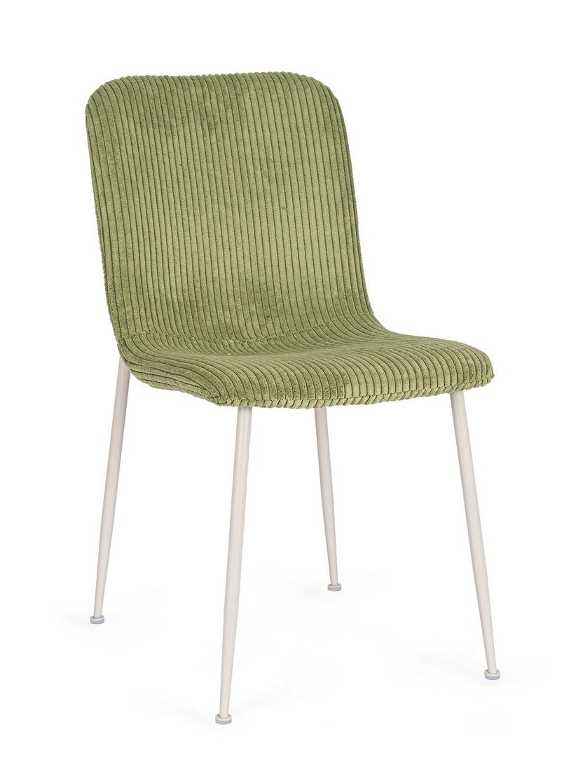Krzesło do jadalni z włókna syntetycznego, zielone żebro