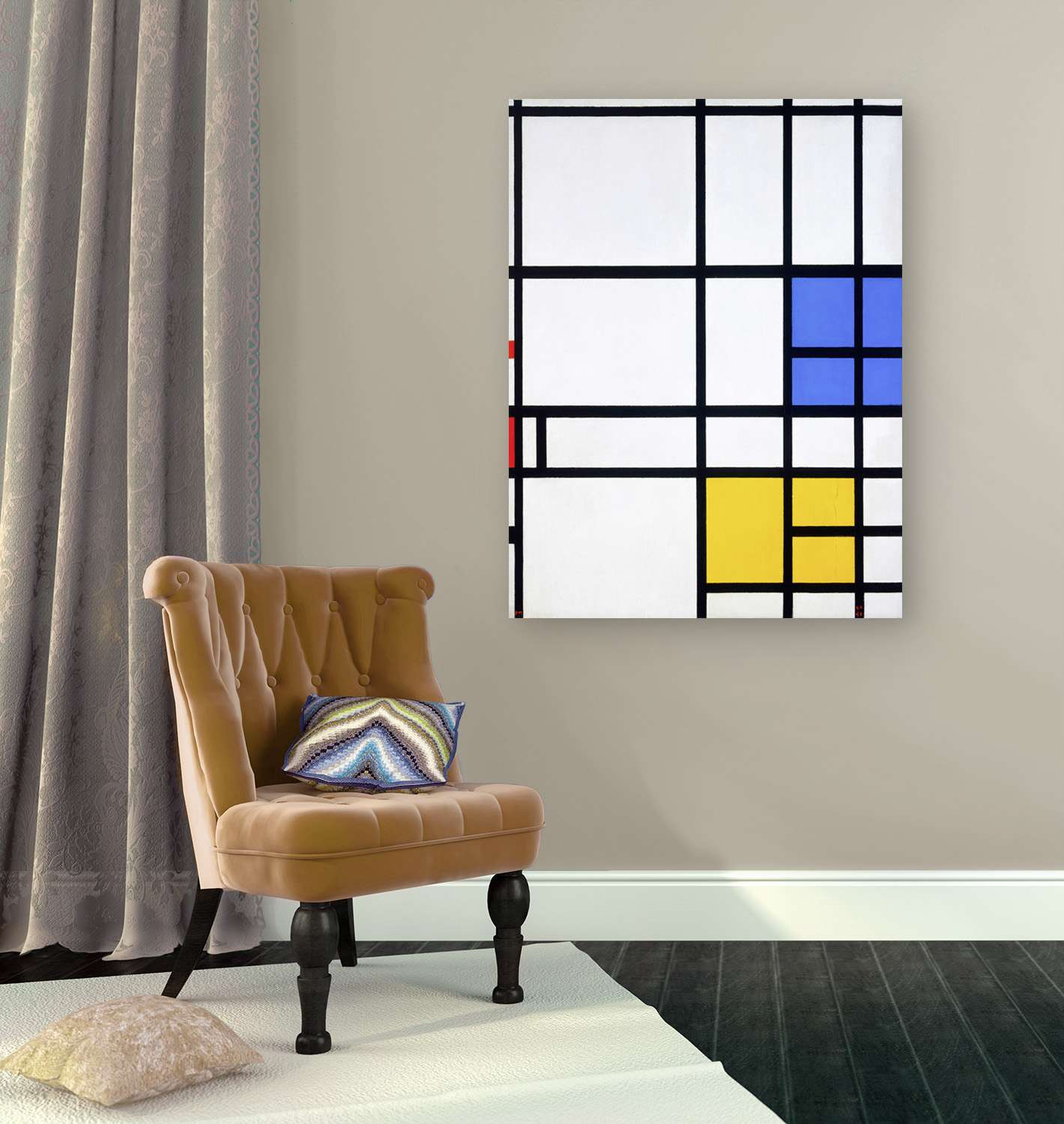 Pintura, impressão sobre tela - Piet Mondrian, Composição Londres ...