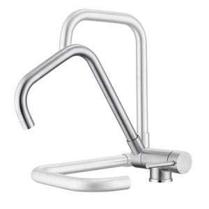 Rubinetto Da Cucina Girevole 360° — Ad Arco Alto, Monocomando, In Acciaio Inox, Per Lavelli Monoforo