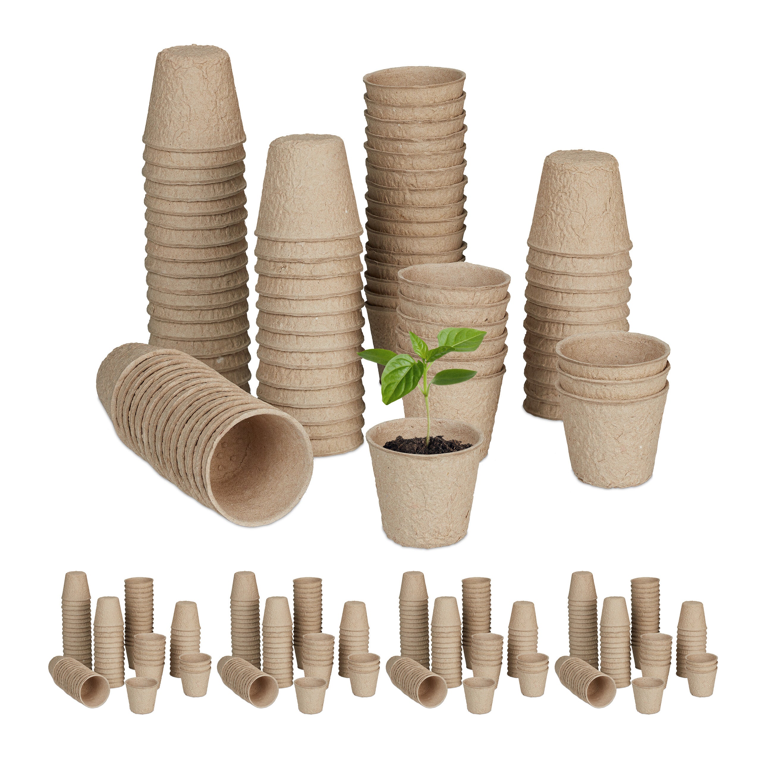 Vasetti Per Piantine Biodegradabili - 240 Pezzi, 8x8x8cm, In Torba E Carta, Per Semina - Foto 10