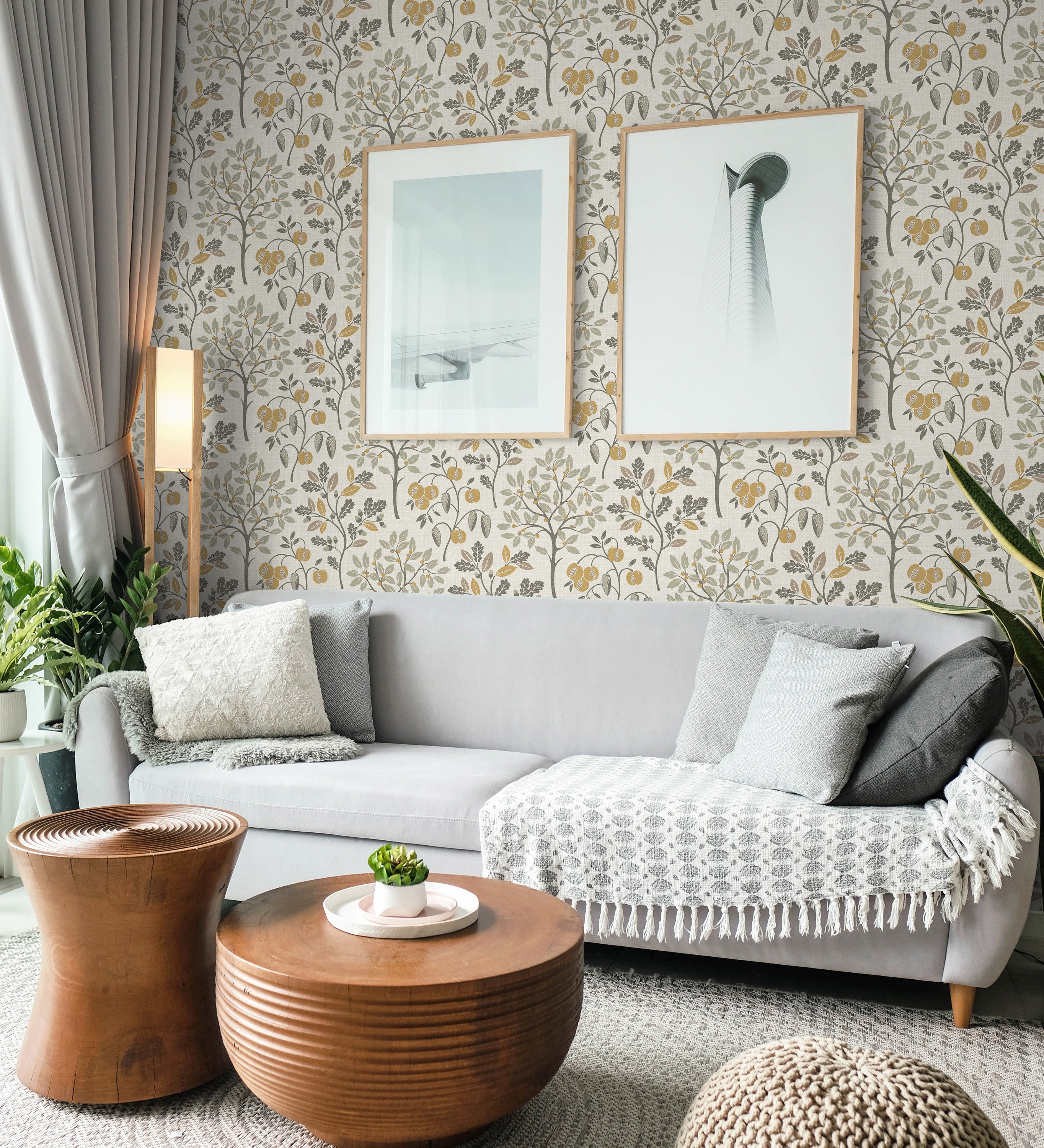 Papel pintado de dibujo de plantas y frutos ligeramente texturizado - Maison Cheryl 682393 de GAULAN - Rollo de 10 m x 0,52 m - 5