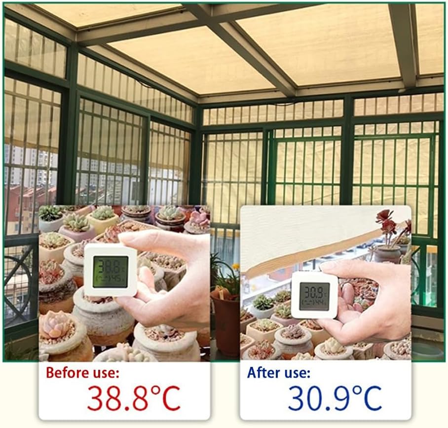Filet d'ombrage avec œillets, toile d'ombrage de jardin, facile à installer, protection UV, respirant, jaune clair 4 x 6 m - 4