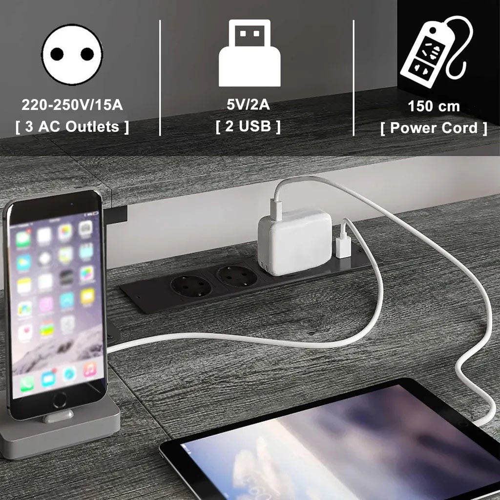 Scrivania Angolare Multifunzionale Tbfit - Luce LED 60.000 Colori, Alimentazione Integrata, Design Evolutivo per Gaming/Lavoro - 5