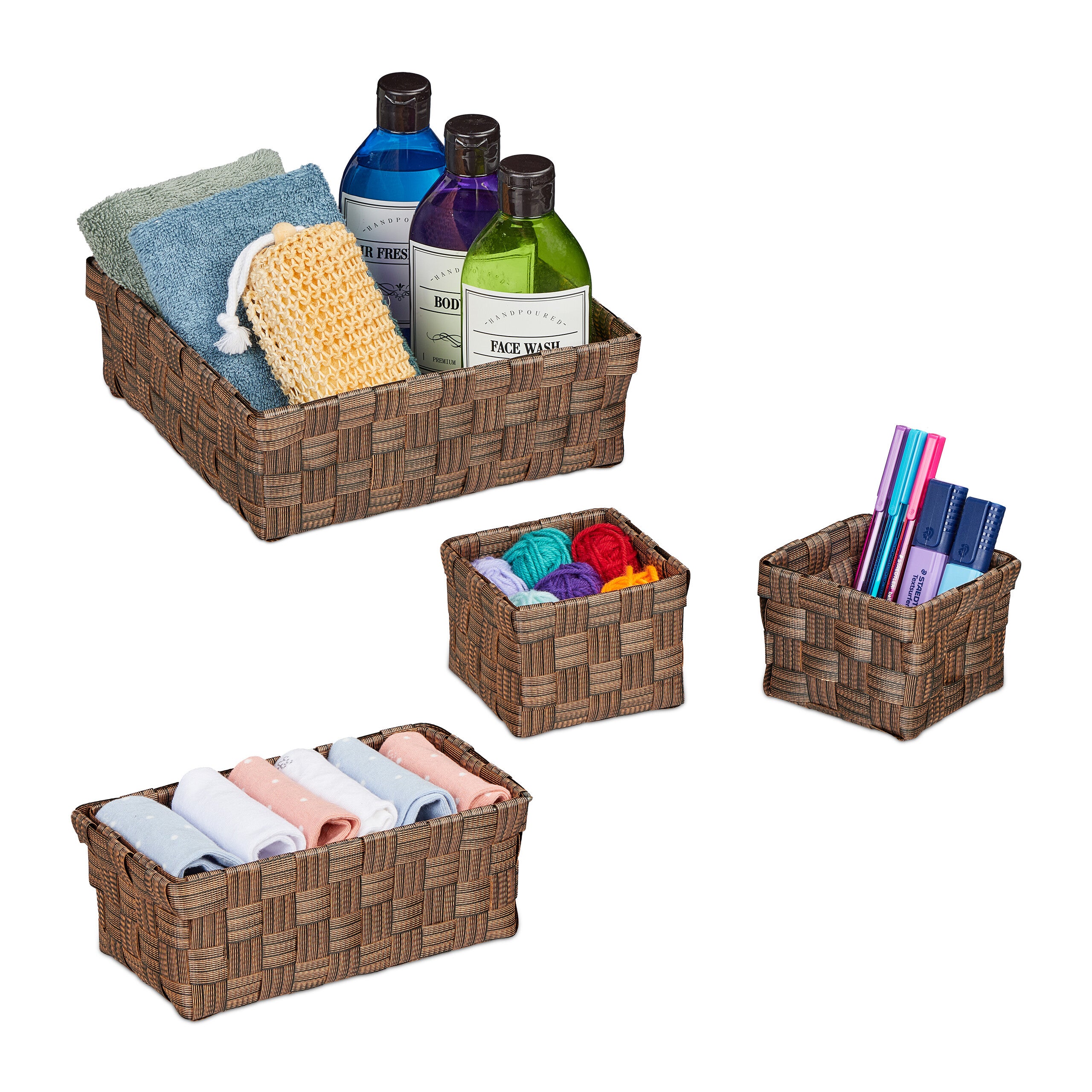 Relaxdays Portaoggetti da Appendere, Set da 2 Organizer Sospesi, 3