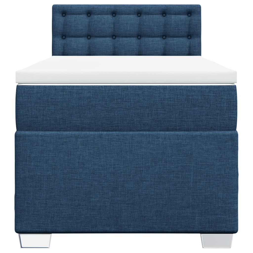 Sommier à lattes de lit avec matelas Bleu 80x200 cm Tissu - 6