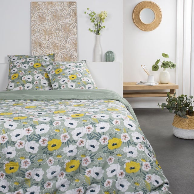 Parure de lit imprimé Jungle coton SUNSHINE JASPE