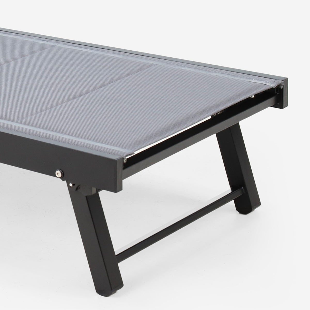 Stock 4 lettini prendisole da giardino piscina alluminio ruote Rimini - Grigio Scuro - 8