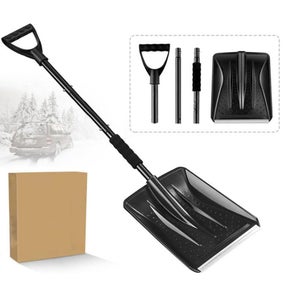 Pelle à Neige Télescopique Démontable 3 En 1 - Manche Réglable, Poignée Antidérapante, Acier Inoxydable Robuste