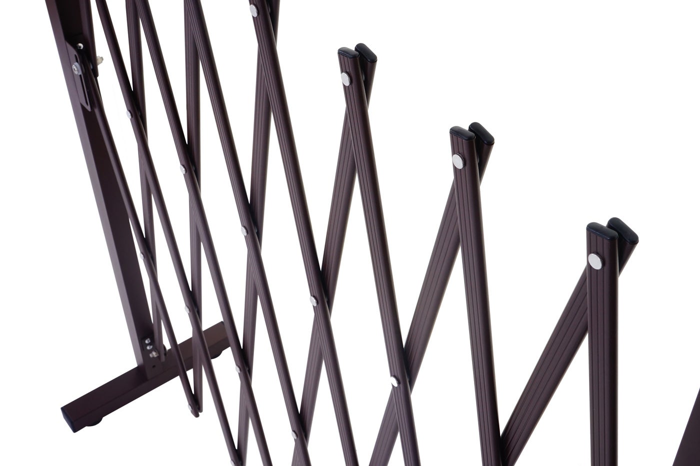 Grillage Randers, tuteur pour plantes, grille animaux télescopique, aluminium marron ~ 27-207cm - 7