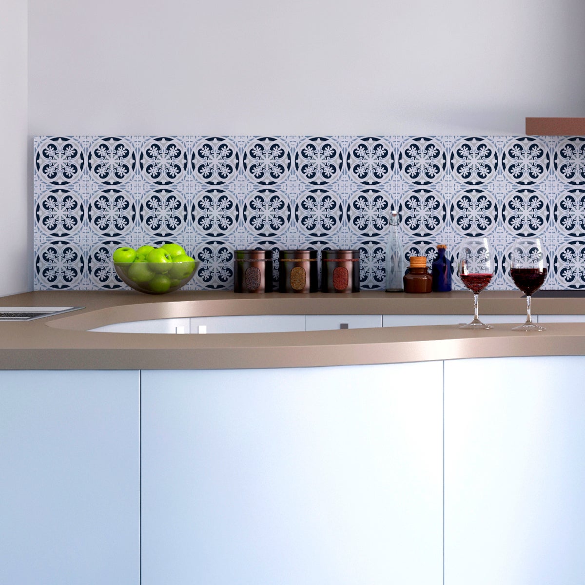 9 adesivi piastrelle di cemento azulejos Giselda - Sticker adesivo - adesivi murali - 9stickers10x10cm - 3