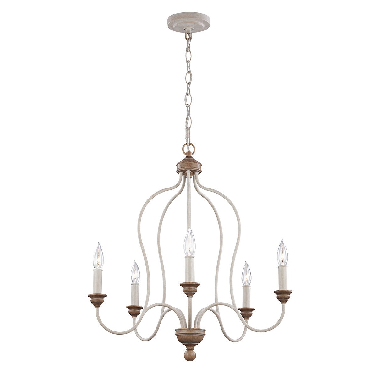 Candelabru alb ?i maro, 5 lumini, soclu E14, în?l?ime 230 cm, Ø 65 cm, Hartsville, Elstead