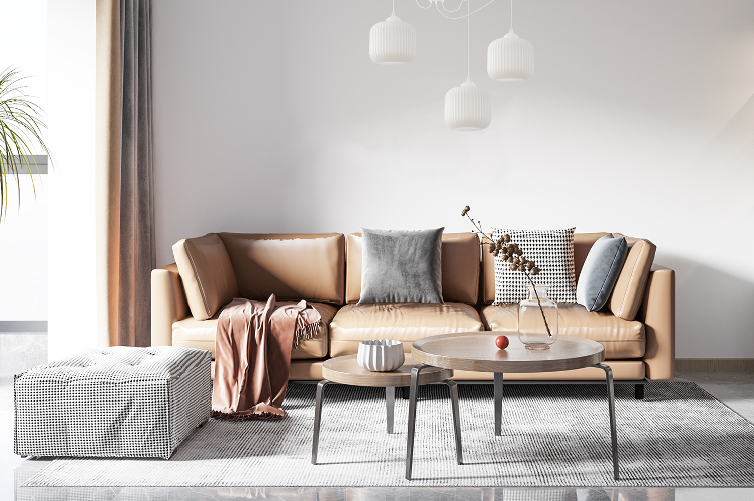 Lampa sufitowa wisząca Riffle Pająk loft 3xE27 klosz walec biały Light Home LH - 3