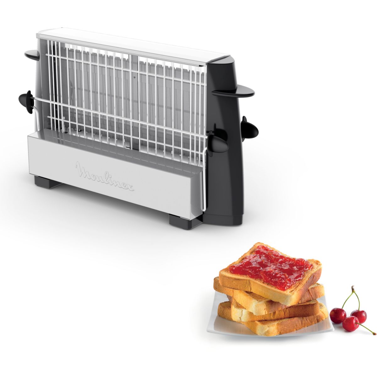 Toster Moulinex A15453 760W 4 kromki czarny stal nierdzewna