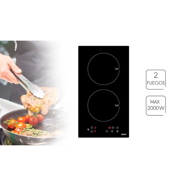 Piano Cottura Vetroceramica 2 Fuochi 3000W KICHPOWER - Incasso 30cm, Touch, Timer 99min - Foto 3