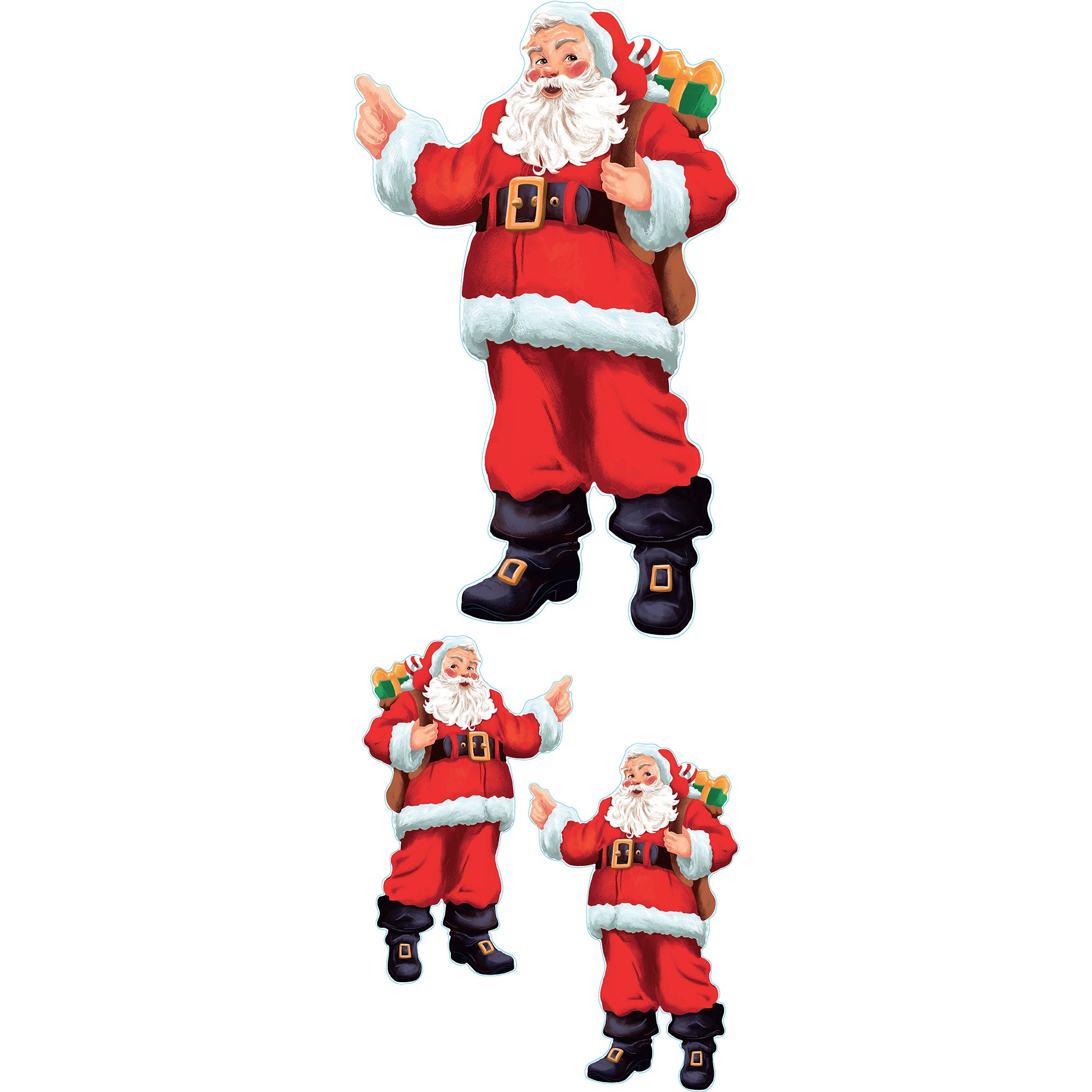 Articlings Adesivi per finestre con Babbo Natale, Rudolph ed elfo, adesivi natalizi per vetri, facili da usare, adesivi in PVC, perfetti per la camera dei bambini
