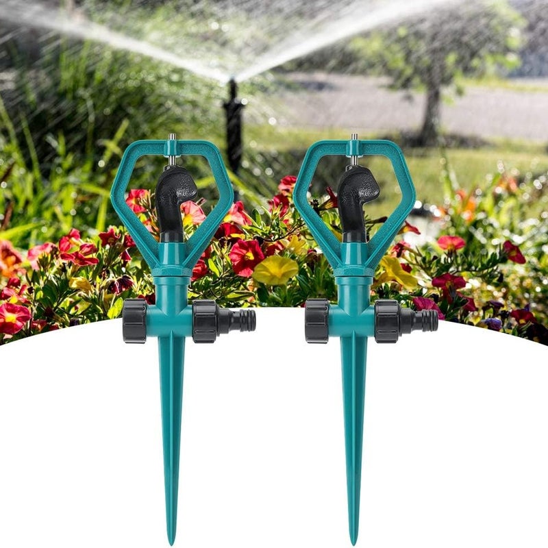 Automatyczny zraszacz ogrodowy, dysza obrotowa 360°, z wkładem do gruntu, akcesoria do nawadniania w rolnictwie, opakowanie 2 szt.