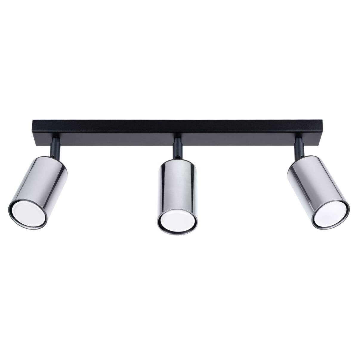 Reflektor sufitowy spot natynkowy Winx listwa czarny-chromowany 3xGU10x10W wym: 18,5 x 6 x 45 cm metal Sollux Lighting