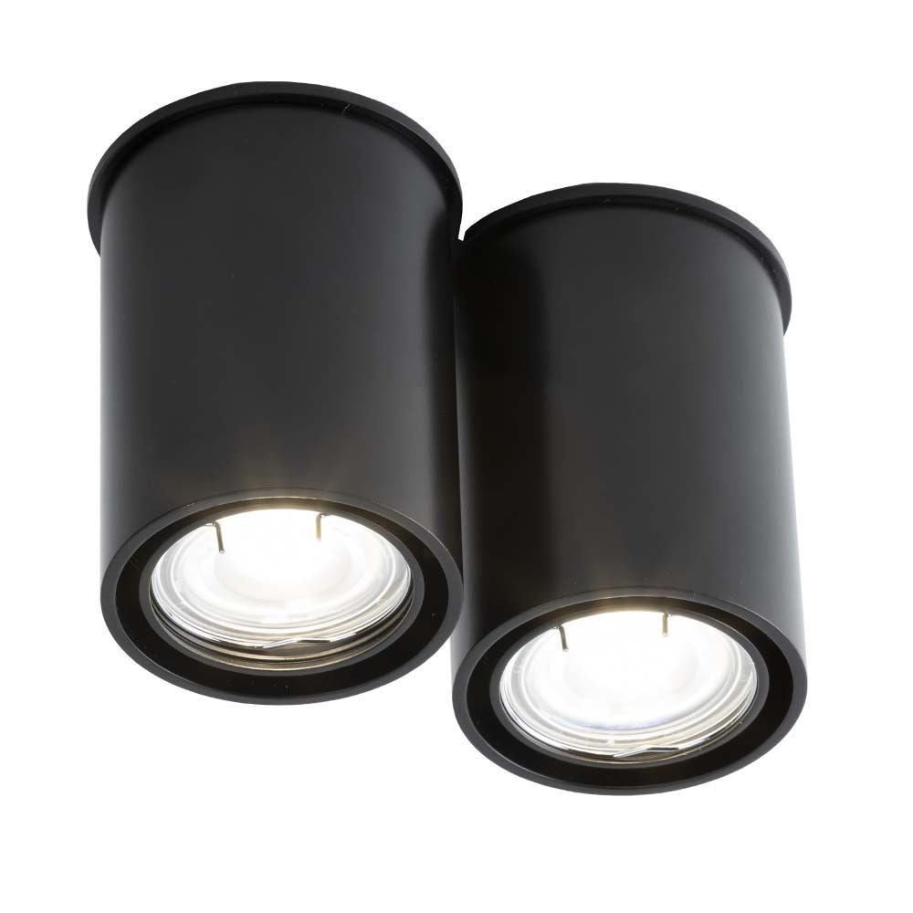 Reflektor sufitowy spot natynkowy Osaka okrągły czarny 2xGU10x10W wym: 10 x 15 x 7,5 cm metal Shilo