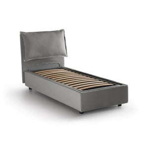 Dmora Letto singolo Diana, Letto contenitore con rivestimento in