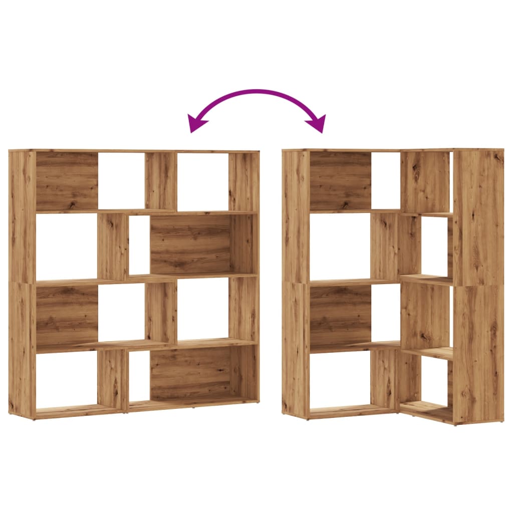 Bibliothèque pour Séjour en Bois Marron H. 85 x l. 85 x P. 85 cm - 7