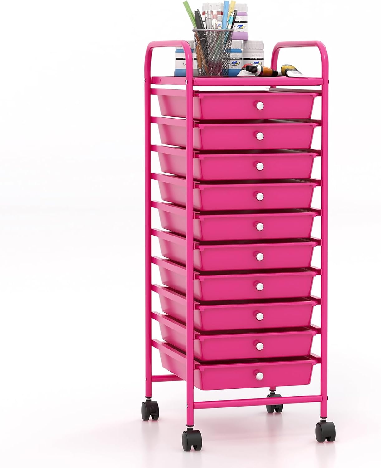 Carrello portaoggetti con 15 cassetti e organizer da tavolo, per