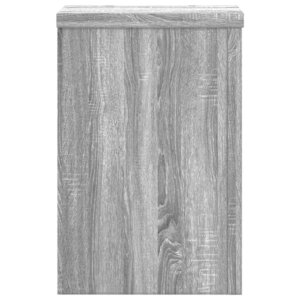 Supports pour plantes, 2 pièces, gris, panneau de bois - 6