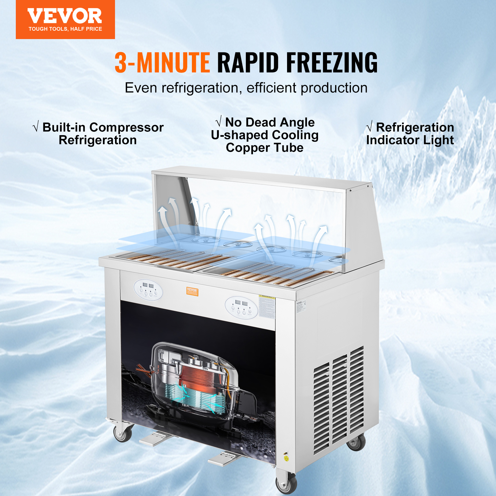 vevor fried ice cream roll machine