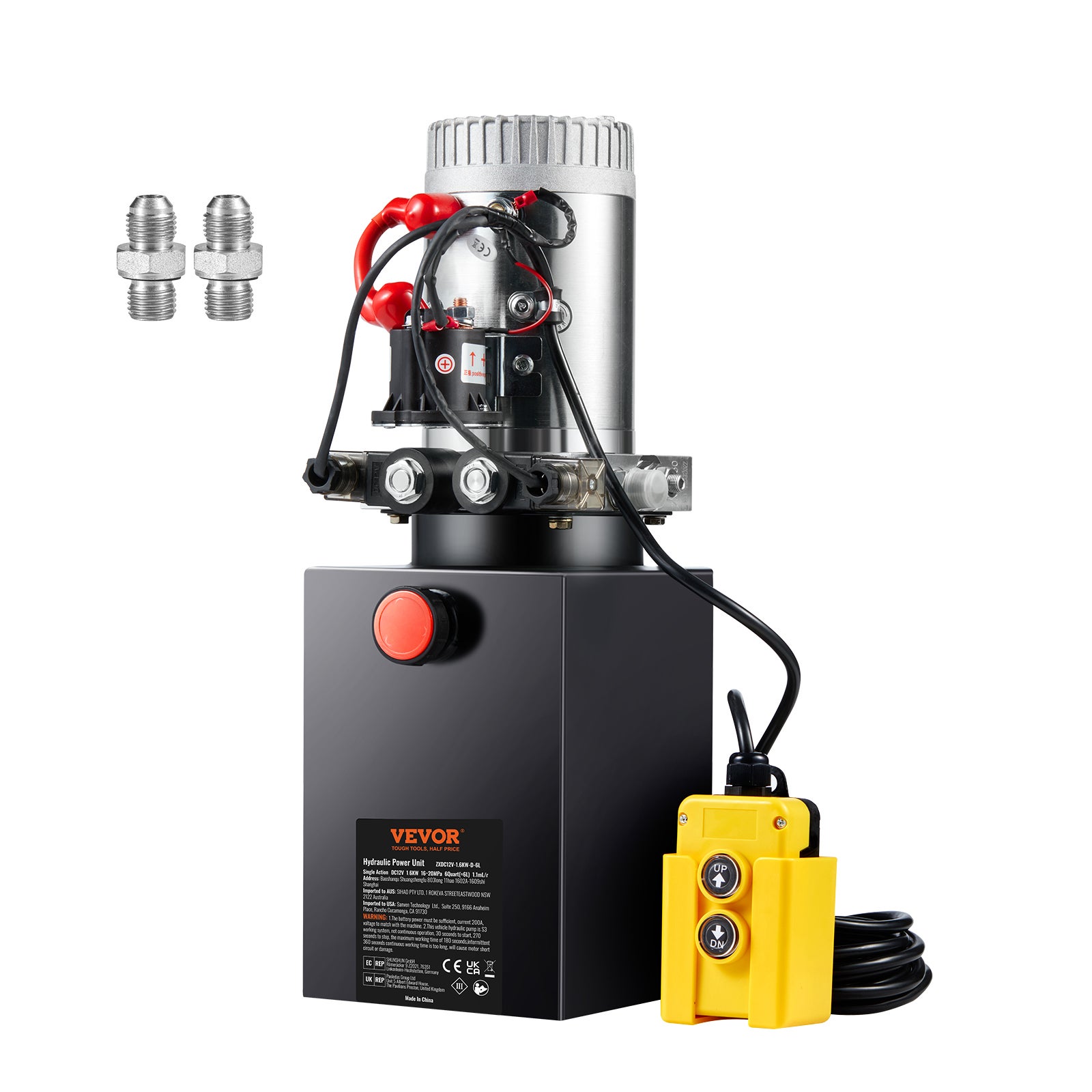 Pompa hydrauliczna Jednostka hydrauliczna 12 V Jednostka hydrauliczna 1600 W Pompa hydrauliczna dwustronnego działania Agregat hydrauliczny Zbio VEVOR