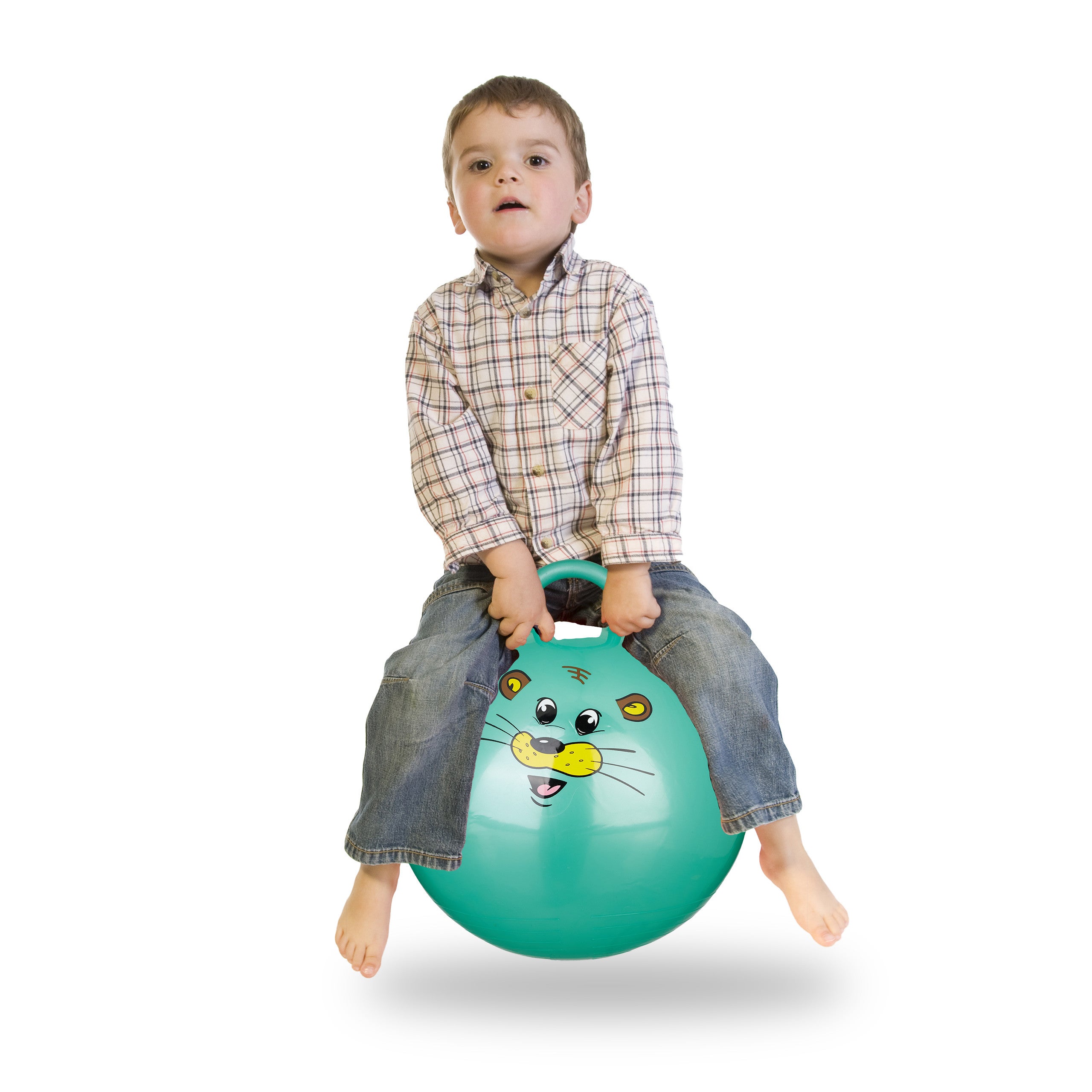 Relaxdays Bola Saltarina para Ninos Pelota Saltar Animales Balon Infantil 45 cm Diametro PVC Verde Leroy Merlin