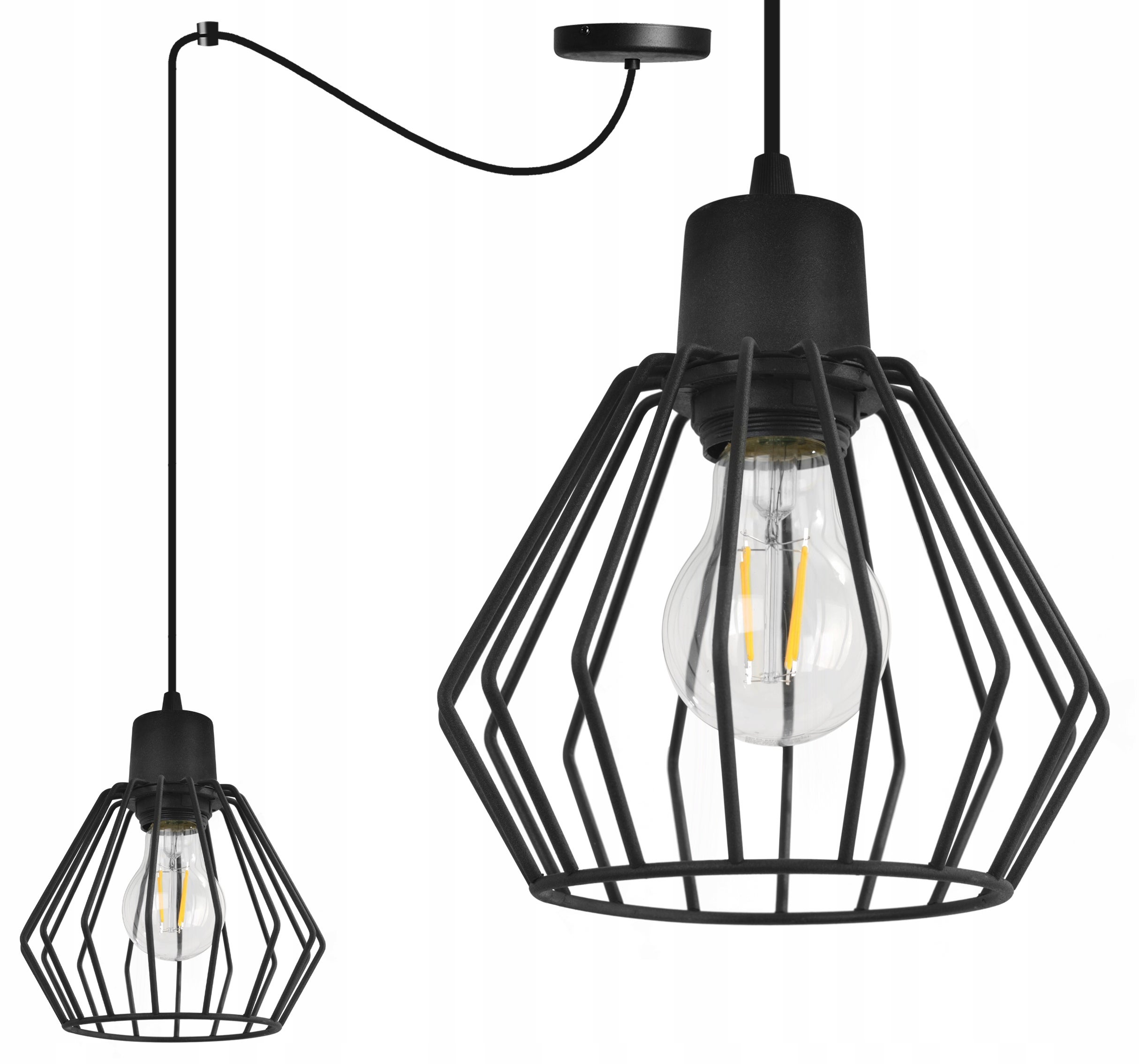 Lampa sufitowa wisząca Spider Nuvola modern 1xE27 abażur geometryczny czarny Light Home LH