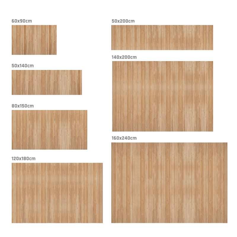 Tapis Bambou antidérapant naturel tapis de decoration Brunclair 80 x 150 cm - 5
