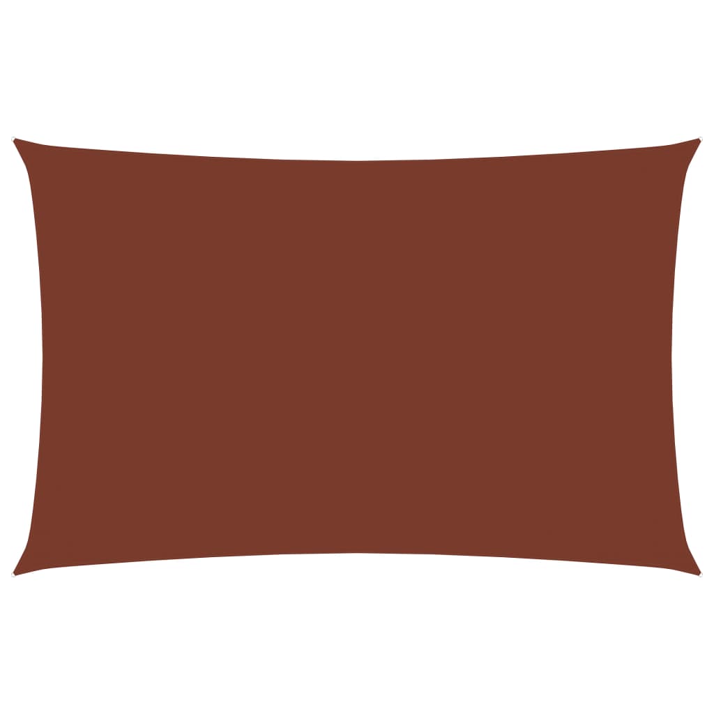 Żagiel przeciwsłoneczny prostokątny z tkaniny Oxford, 2,5 x 5 m, kolor terakota
