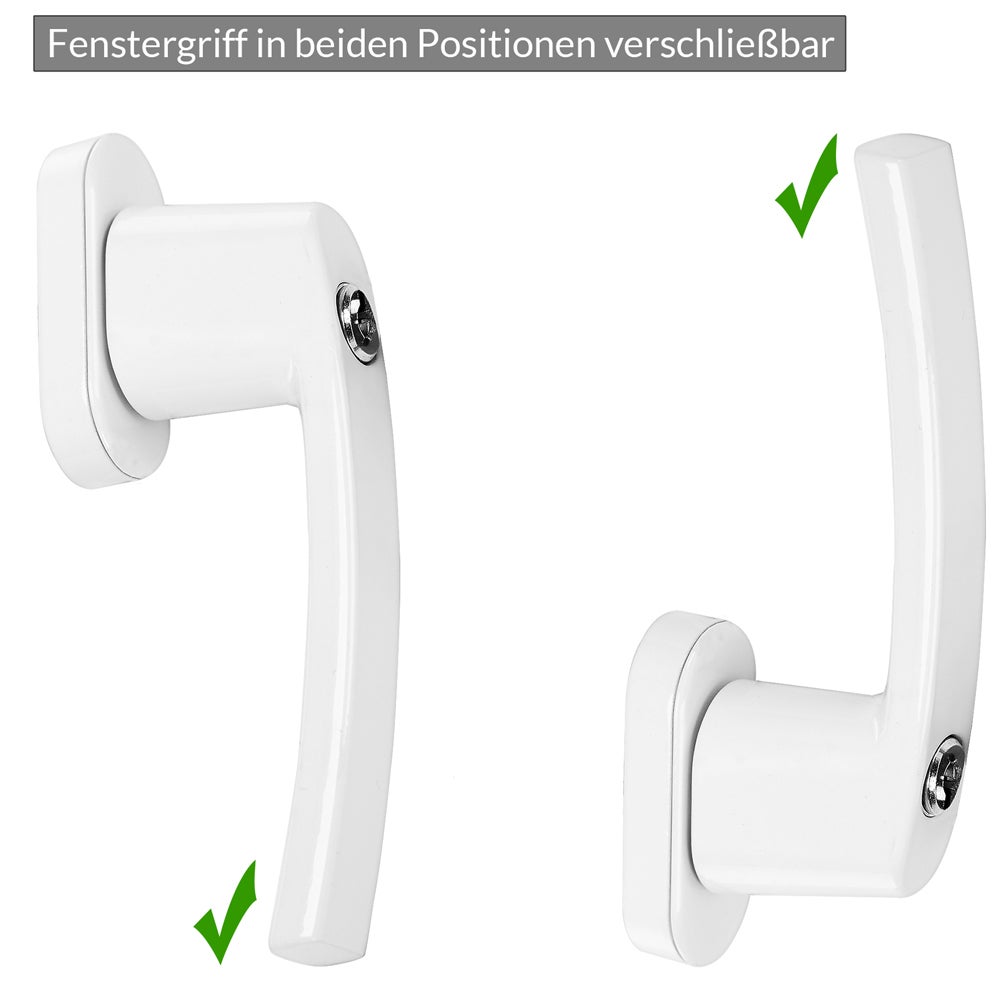 MONZANA® 4x Poignée de fenêtre blanches verrouillable à clés sécurité enfants poignée de sécurité pour fenêtre acier - 4