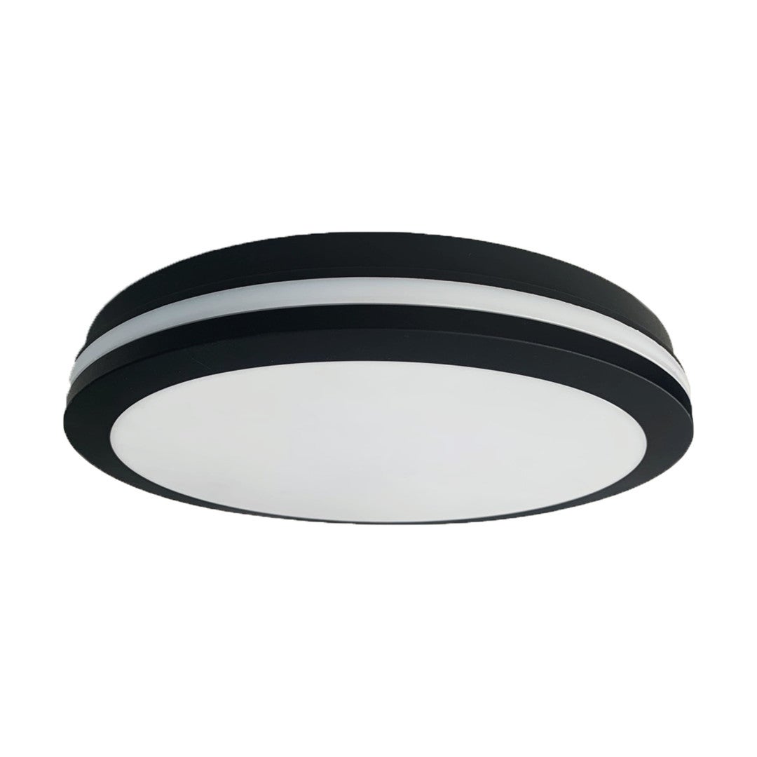 Plafon Marlon okrągły czarno-biały LED 36W 4000K 2800lm/4800lm wym: 5,2 x 30 cm IP54 tworzywo sztuczne Eko-Light