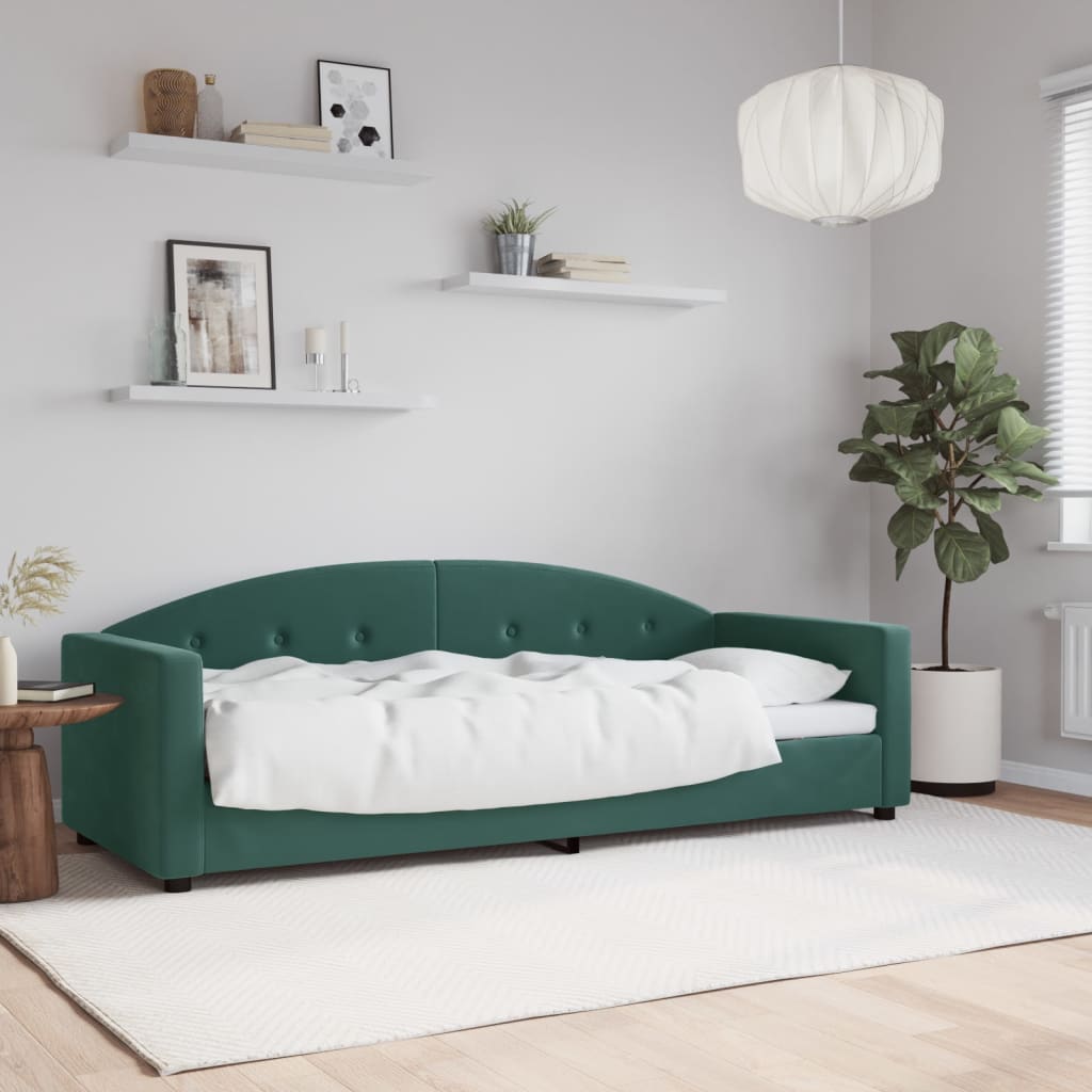 Maison exclusive - sofá cama sin colchón terciopelo verde oscuro 80x200 cm