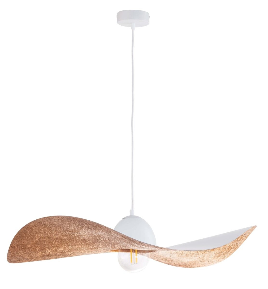 Lampa wisząca Kapello biało-miedziana 1xE27x15W dekoracyjna kapelusz wym: 80 x 76 x 76 cm metal SIGMA