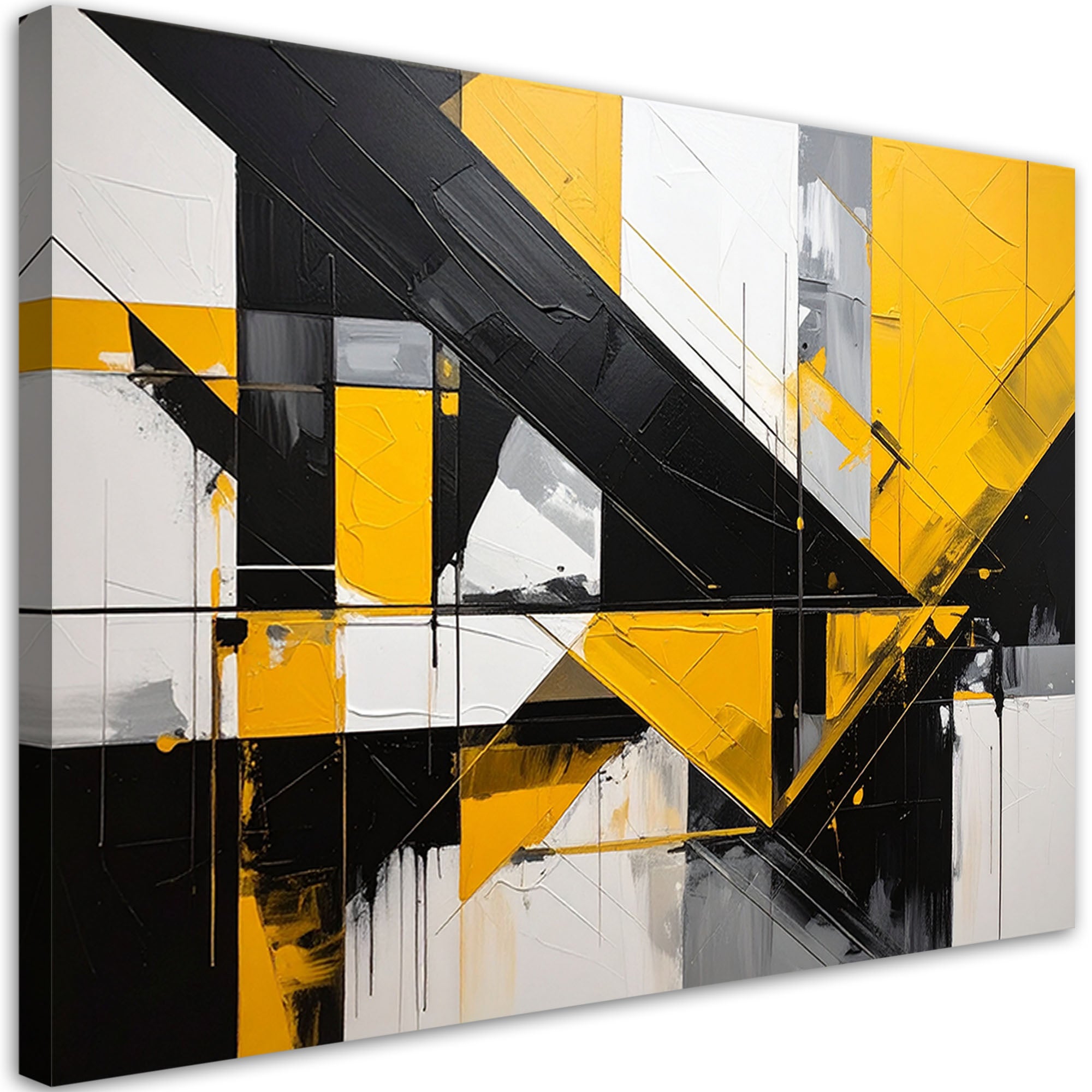 Obraz do salonu sypialni biura loftu, Geometryczne formy abstrakcja żółty 100x70
