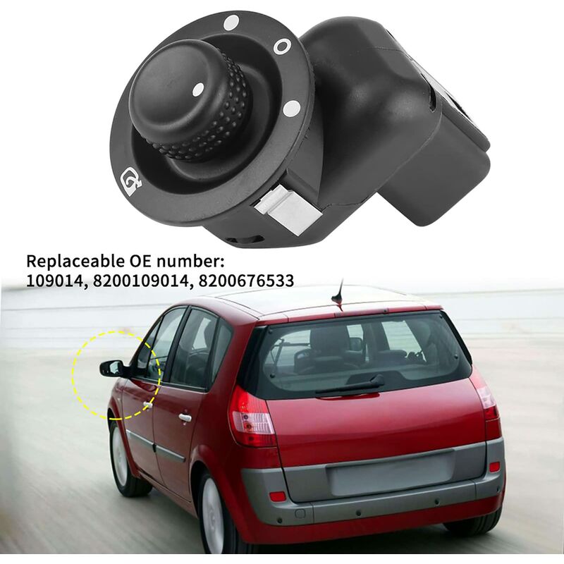 Bouton Commande Retroviseur pour Scenic 2 Clio 4 Electrique Reglage Extérieur Miroir Interrupteur 8200676533 pour Laguna II Megane 2 Kangoo - 4