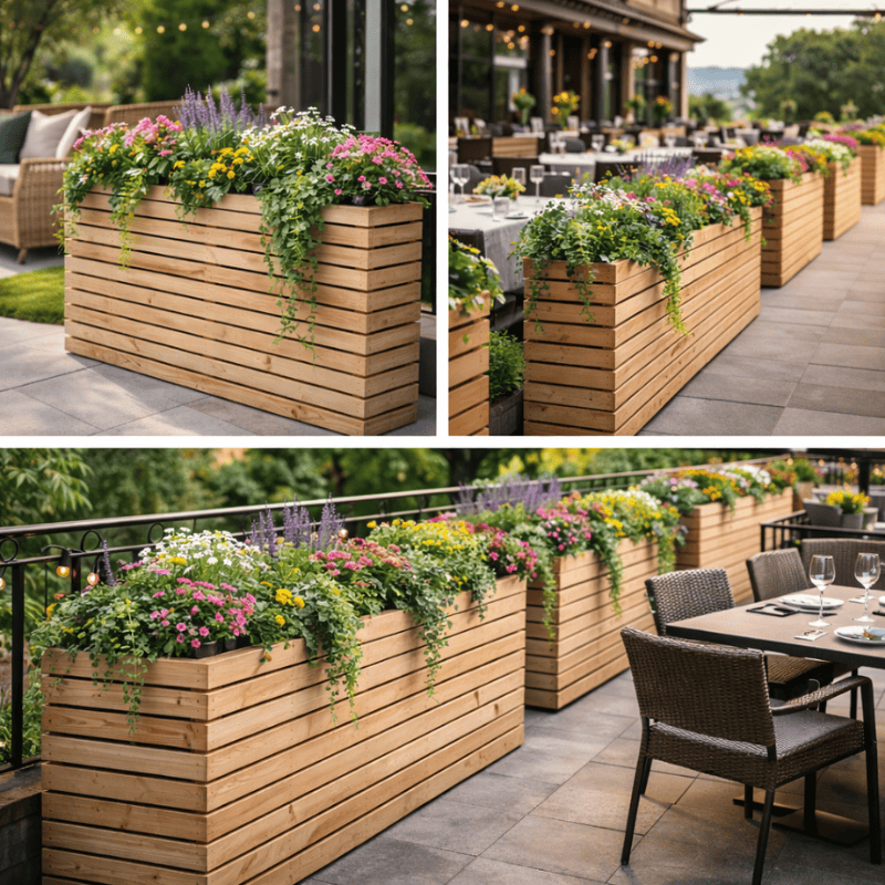 Jardinière LUXE TORRE en Bois Traité VidaHuerto 120x30x90 cm - 6