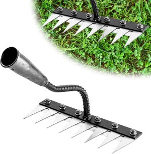 Rateau De Désherbage Râteau Jardin Acier Carbone - 5/6/7/8 Dents Désherbage Déchaumage Râteau Déchaumage Sol