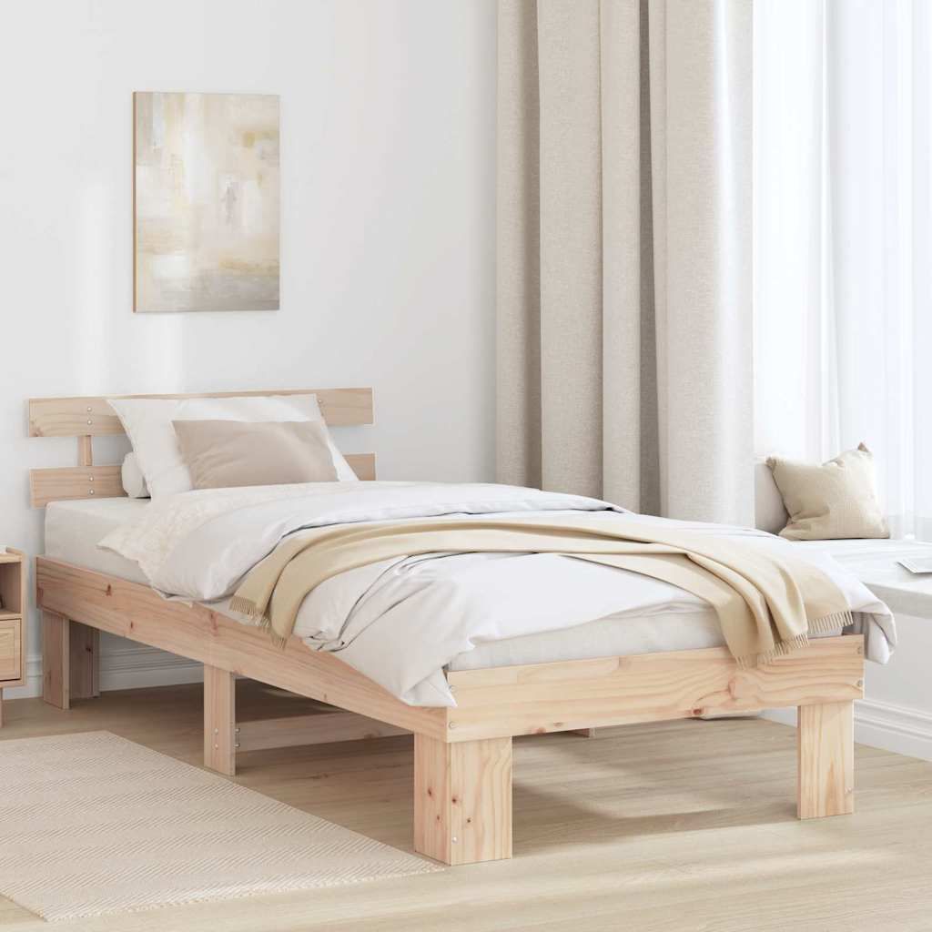 Letto Impilabile VidaXL 75x190cm In Legno Di Pino Massello - Design Minimalista, Base Con Doghe - Foto 3