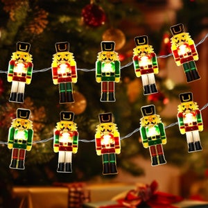 Soldat Casse-Noisette Lumineux De Noël COSTWAY 170 Cm - 110 LED, Pour Intérieur Et Extérieur, Avec Piquets