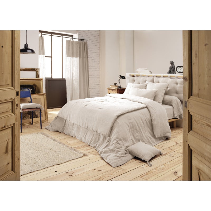 Lot 2 taies d'oreillers 50x70 cm double gaze de coton écru - PEPA 2 - 2