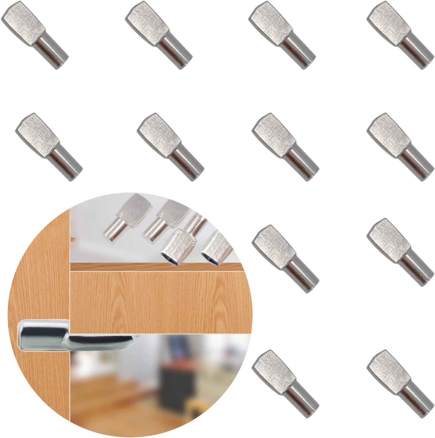 24 szt. gwoździ podporowych do półek, kołków do półek, wsporników półek do szafek i stołów, 5 mm x 19 mm