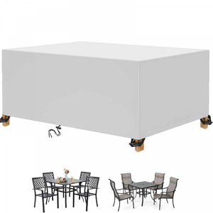 Housse Table Jardin SIMPHAUS 90x90x90cm - Tissu Oxford 420D Imperméable - Anti-UV Et Vent - Protection Meubles Extérieur